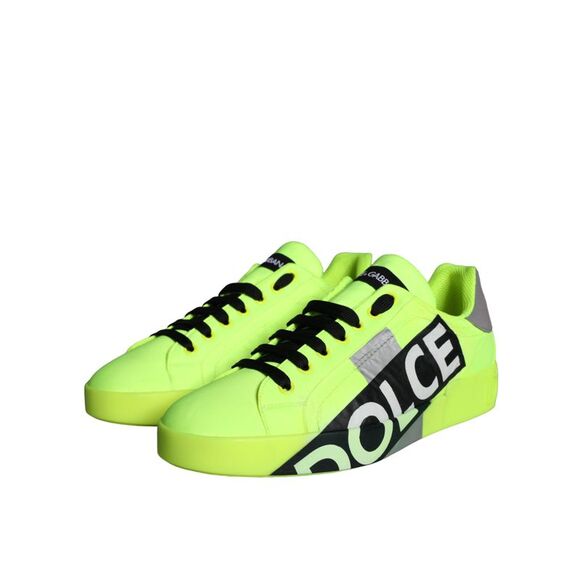 Dolce & Gabbana Neon Green Logo Tape Low Top Sneakers Men's Shoes (Pre-Owned)